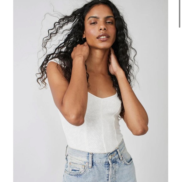 Free People Tops - Free People We The Free Boss Baby Ribbed Sweater Tank Optic White M NWT